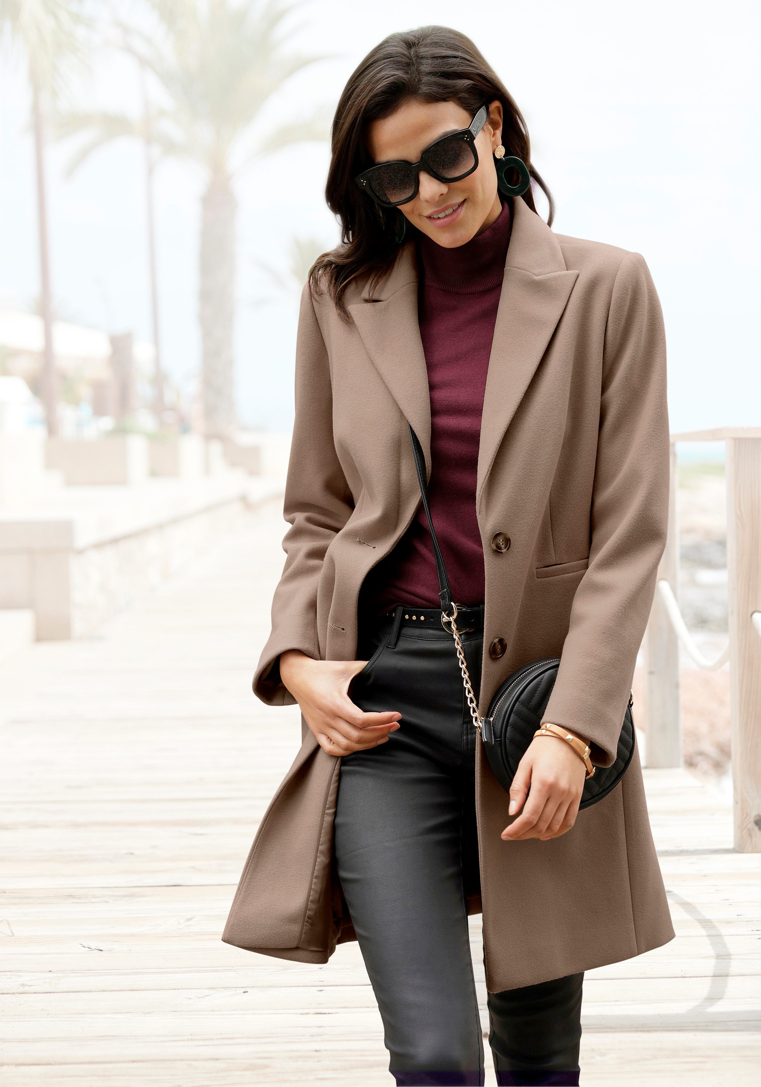 LASCANA Kurzmantel im klassischen Design, Damenmantel, Blazermantel, casual-chic