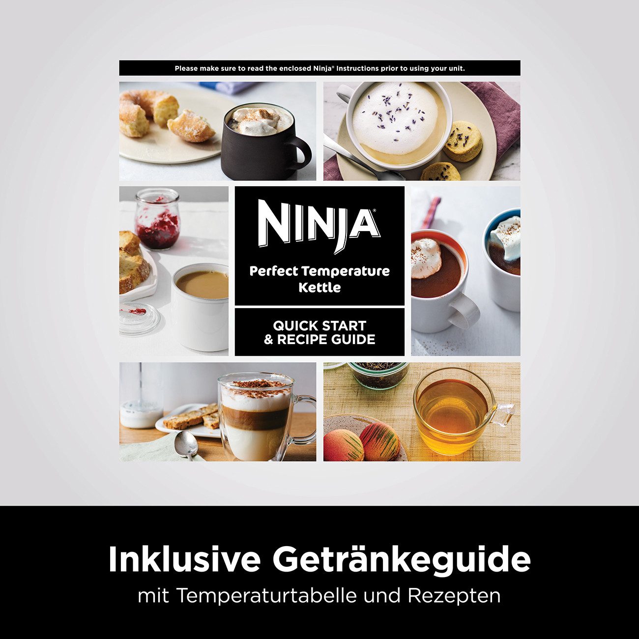 NINJA Wasserkocher KT200EUWH, 1.7 l, 3000 W, Kapazität 1.7 Liter, Warmhaltefunktion, Schnellkochfunktion