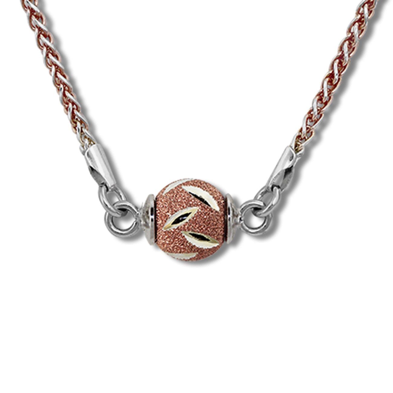 SilberDream Silberkette SilberDream ca. (Roségold vergoldet 46cm, Halsketten silber Kugel Halskette Silber, rose, Sterling (Kurgel) 925