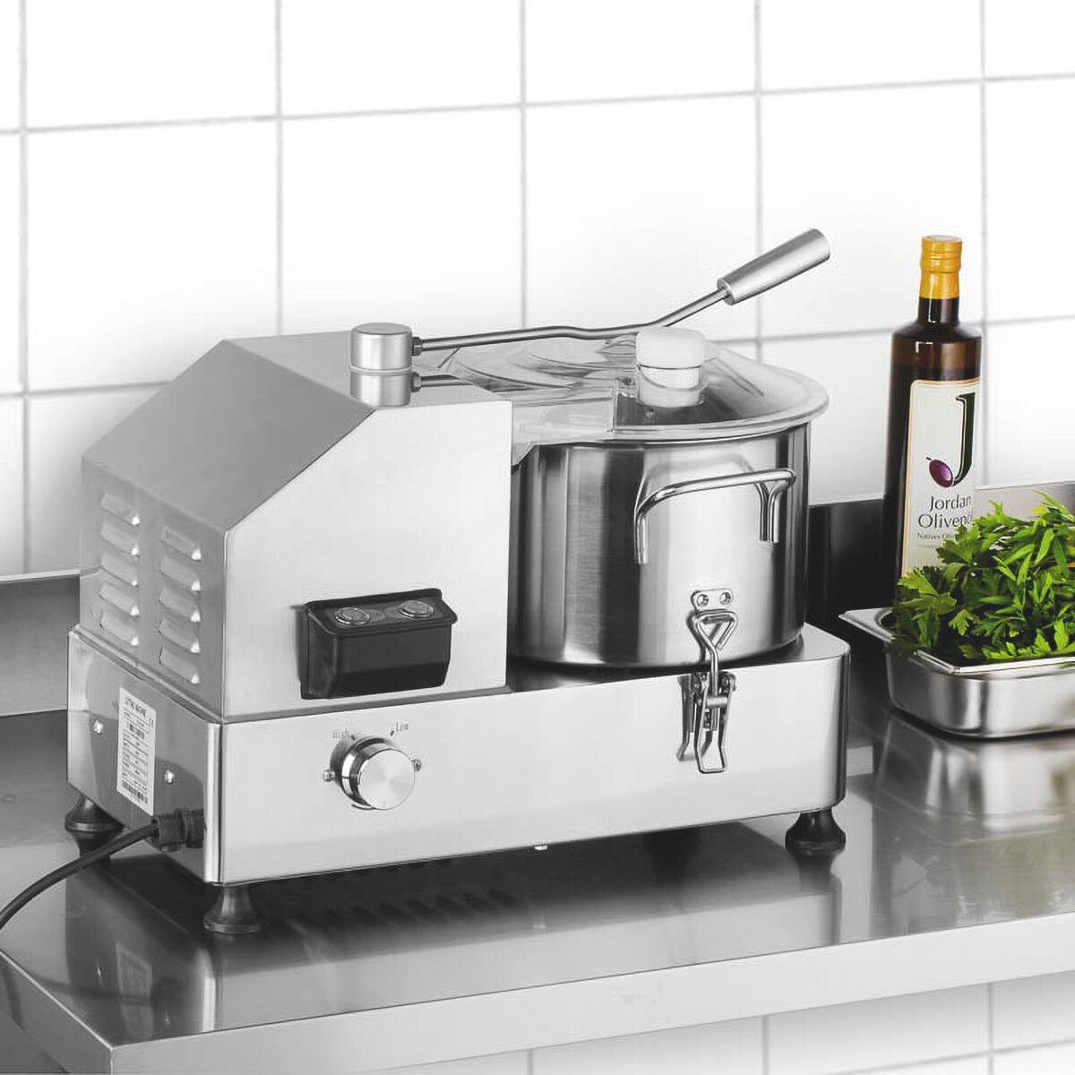 GastroHero Gemüsehacker Cutter 6 Liter leistungsstark Edelstahl Kutter Schneiden Zerkleinern, 1800 W