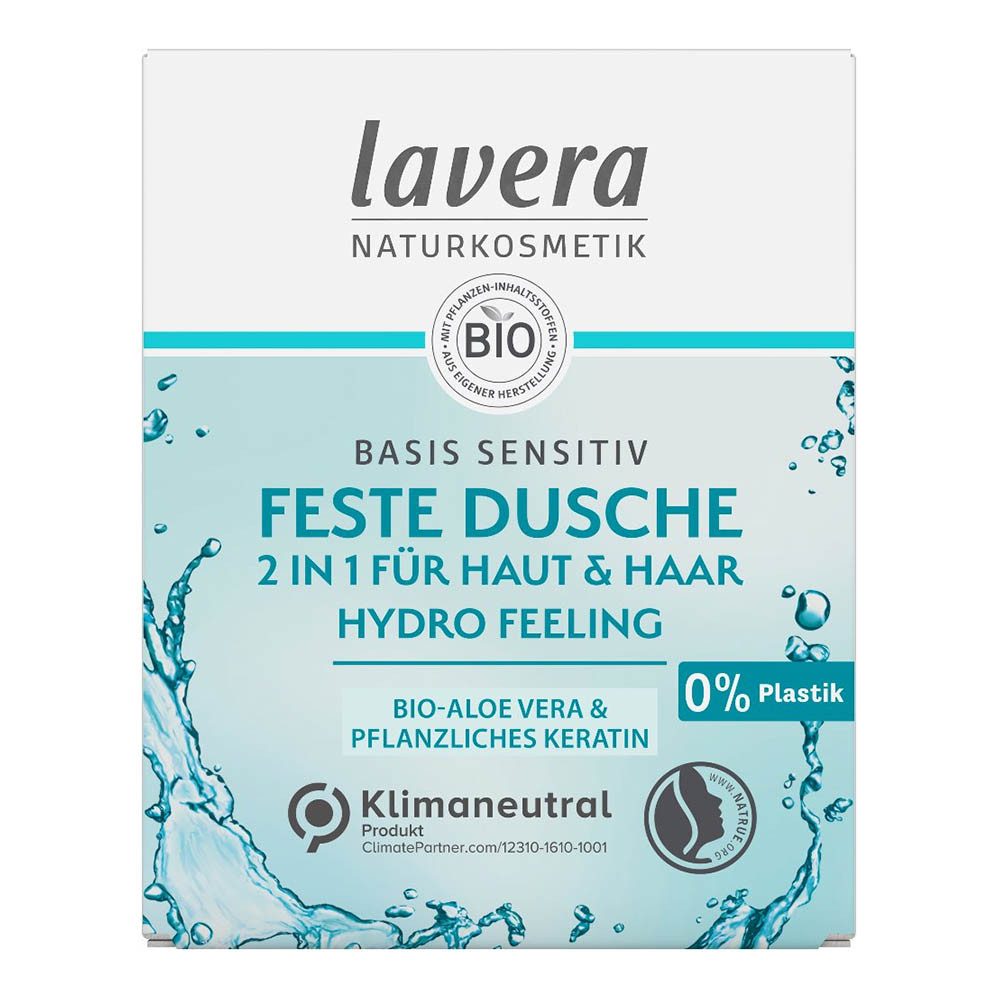 lavera Feste Duschseife Basis Sensitiv - Hydro Feeling 2in1 Feste Dusche 50g