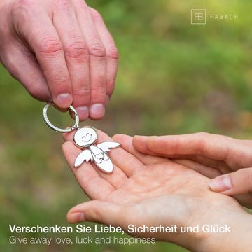 FABACH Schlüsselanhänger Schutzengel Smile mit Herz - Engel aus Metall - Geschenk Glücksbringer