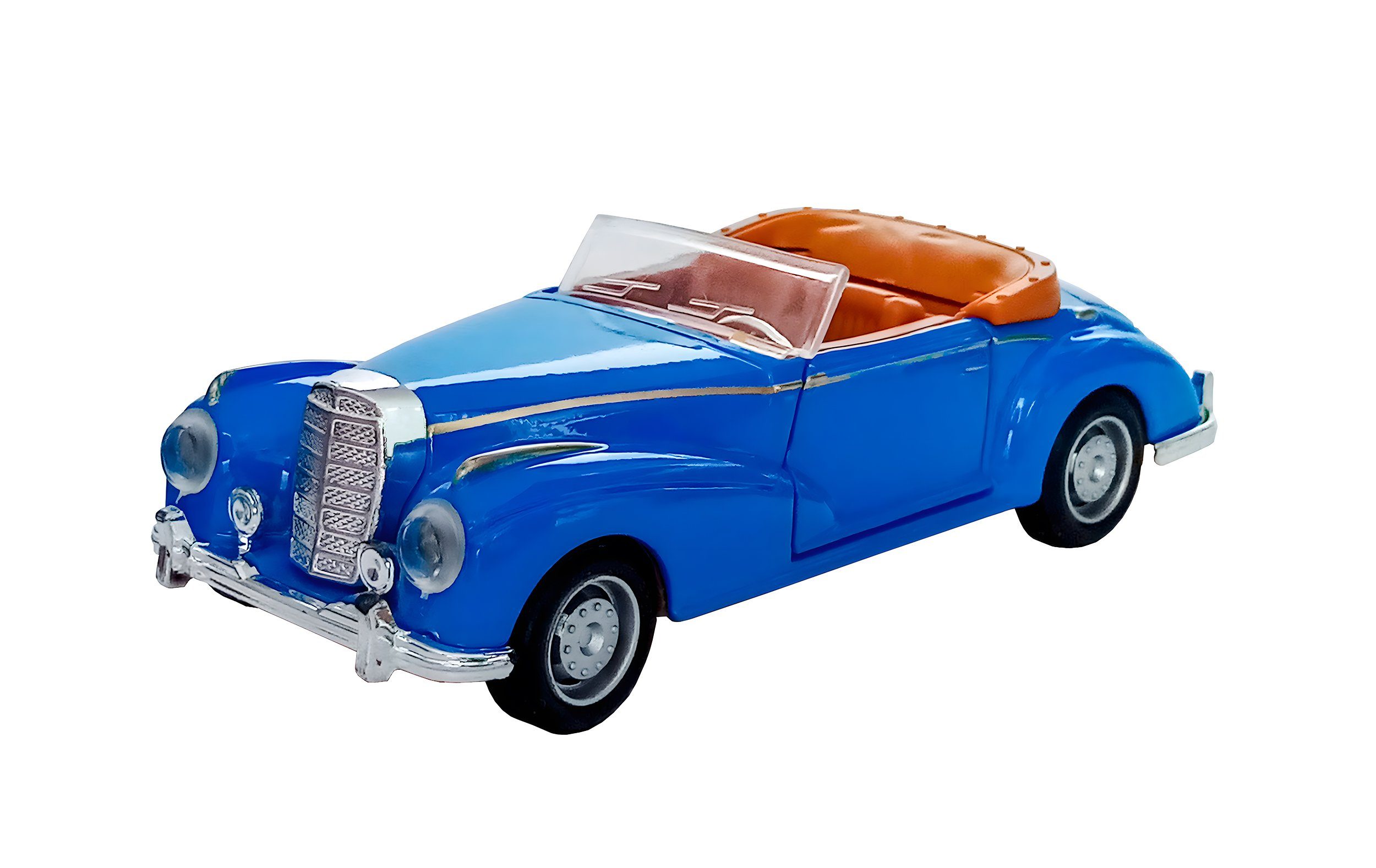 Welly Modellauto Retro Auto Modell mit Rückzug 1:38 Modellauto Metall 50 (Blau auf), Spielzeugauto