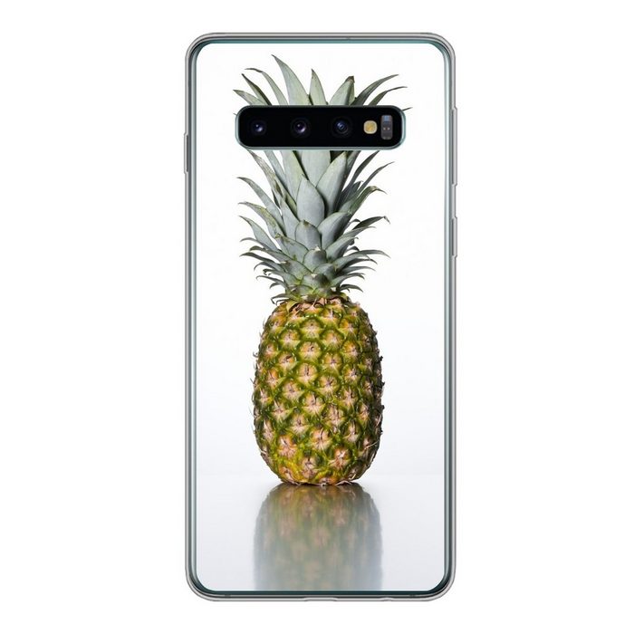 MuchoWow Handyhülle Ananas - Reflexion - Weiß Phone Case Handyhülle Samsung Galaxy S10 Silikon Schutzhülle
