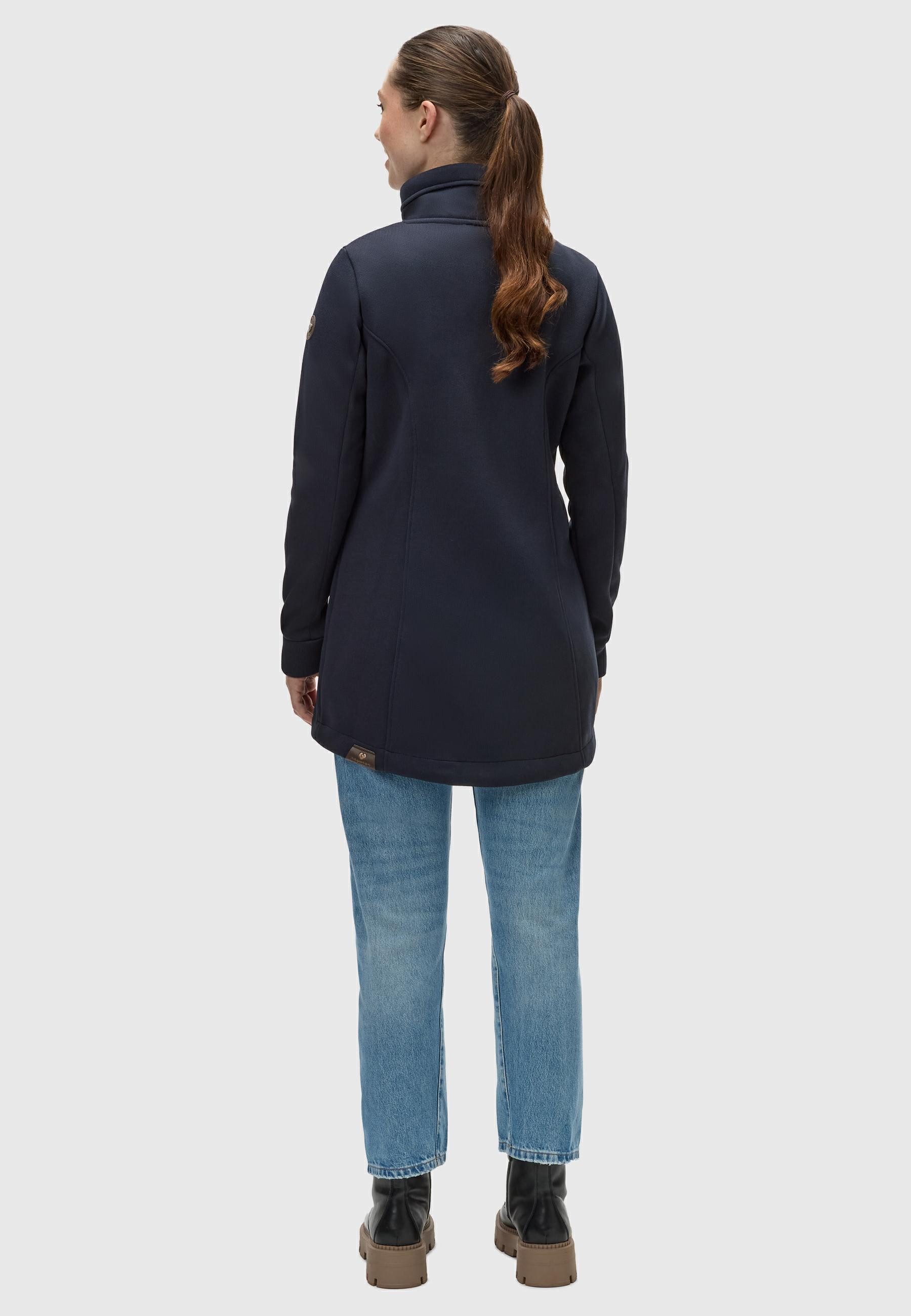 Ragwear Sweatjacke Letrice Bonded Elegante Zip-Jacke mit hohem Kragen in Feinstrickoptik