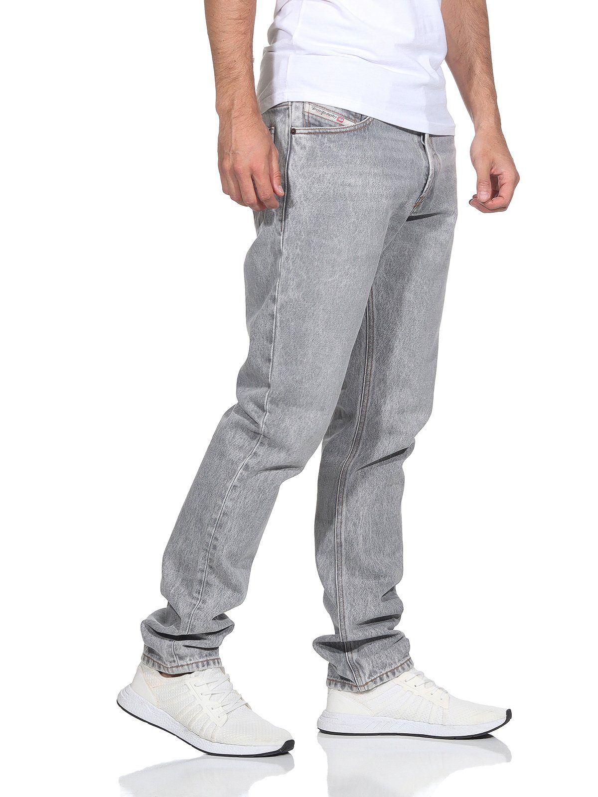 - Style, D-SARK Herren, Diesel Slim Grau, Herren 007D4 Dezenter MID Straight Jeans Diesel Leg Meliert, Used-Look, Gerade 5 Jeans Waist fit, - Pocket