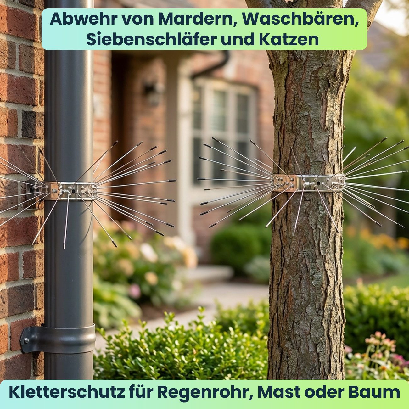 shop'n smile ideoon Marder-Abwehrgürtel Effektiver Marderabwehrgürtel Edelstahl Kletterschutz für 50 cm Umfang, 2-St., Stachellänge 15cm, Gürtel: 25 x 2cm, erwe – Bild 5 von 5