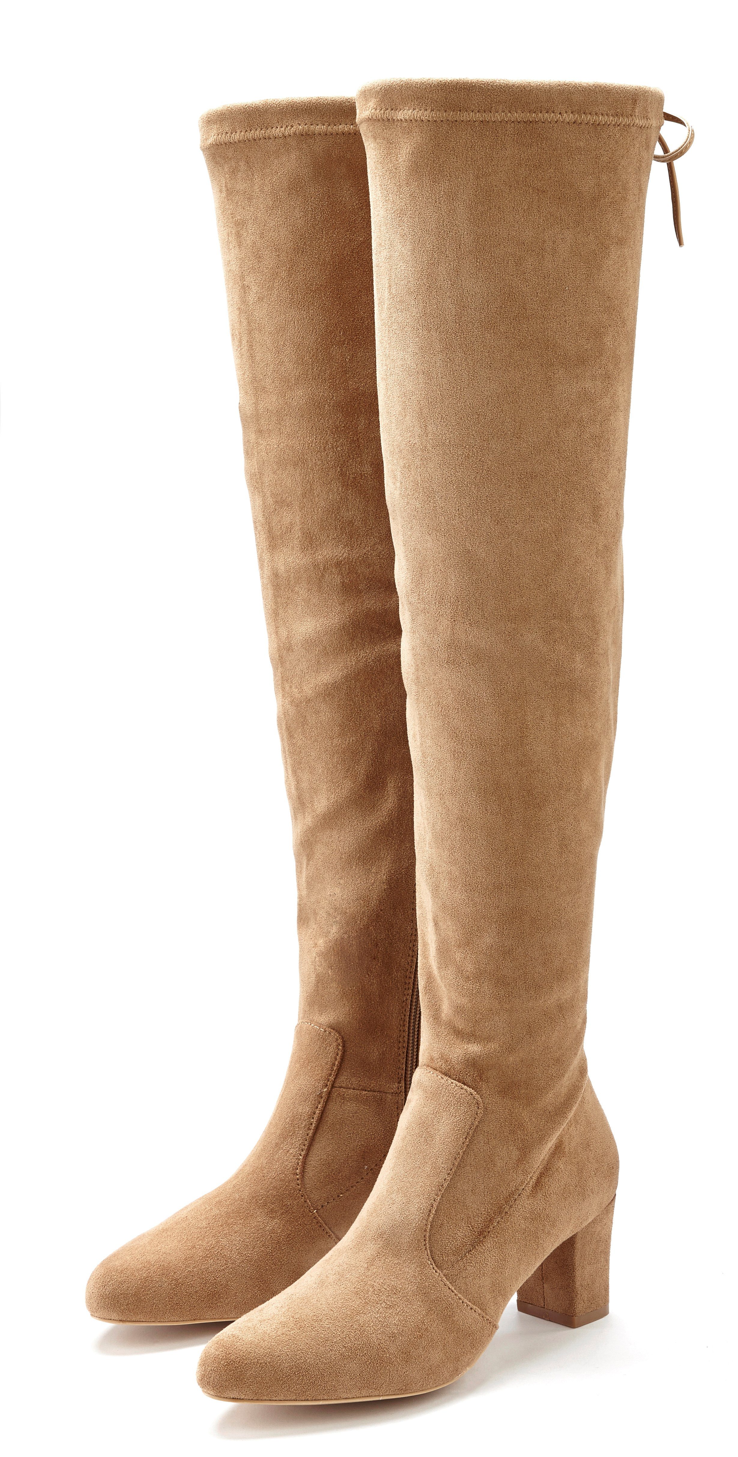 LASCANA Overkneestiefel Slouchy Boots,Langschaft Stiefel,Schlupf-Boot, weiches Stretchmaterial