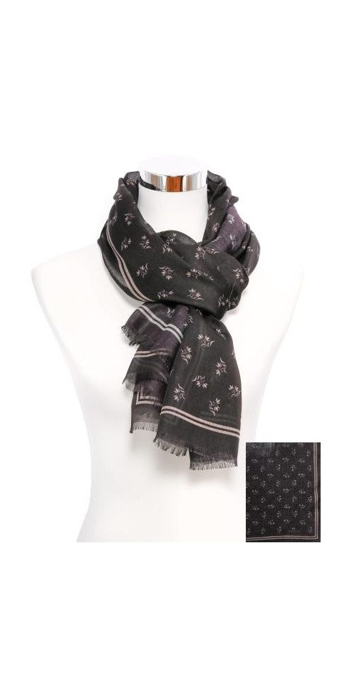 Luise Steiner Modeschal Schal Streublumen - schwarz