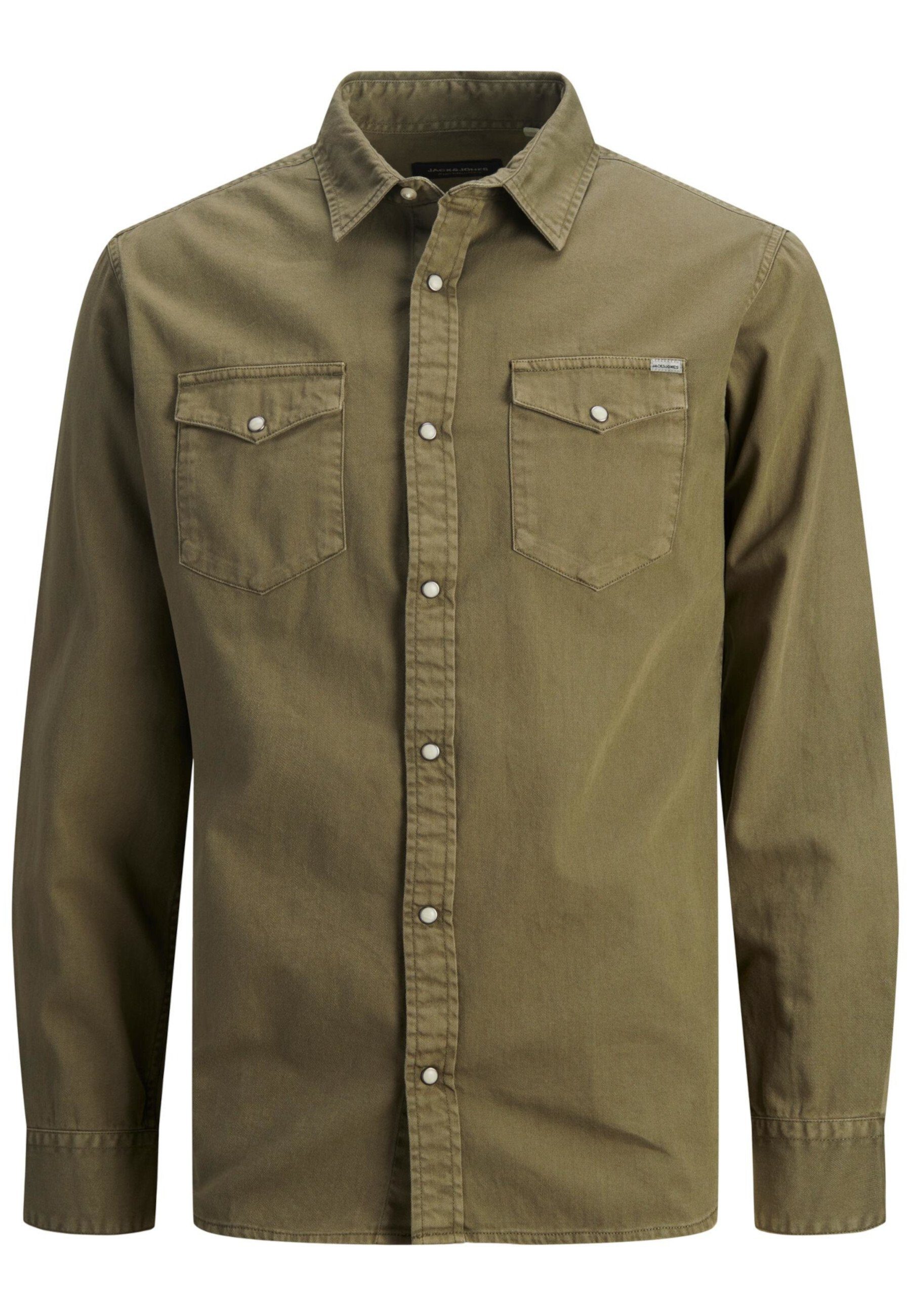 Hemd Jack & Jones Langarmhemd Langarmhemd (1-tlg) Sheridan braun