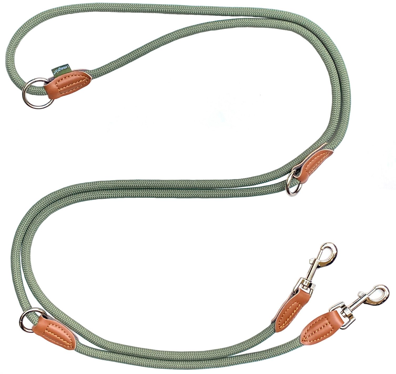 Leisegrün Hundeleine für große Hunde, 3m, 3-fach verstellbar, Nylon, Doppelleine für 2 Hunde, Führleine, Freihandleine, Trainingsleine