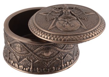 Vogler direct Gmbh Aufbewahrungsbox Pentagrammdose mit Gottheit Baphomet - rund by Veronese, von Hand bronziert, LxBxH: ca. 10x10x6cm