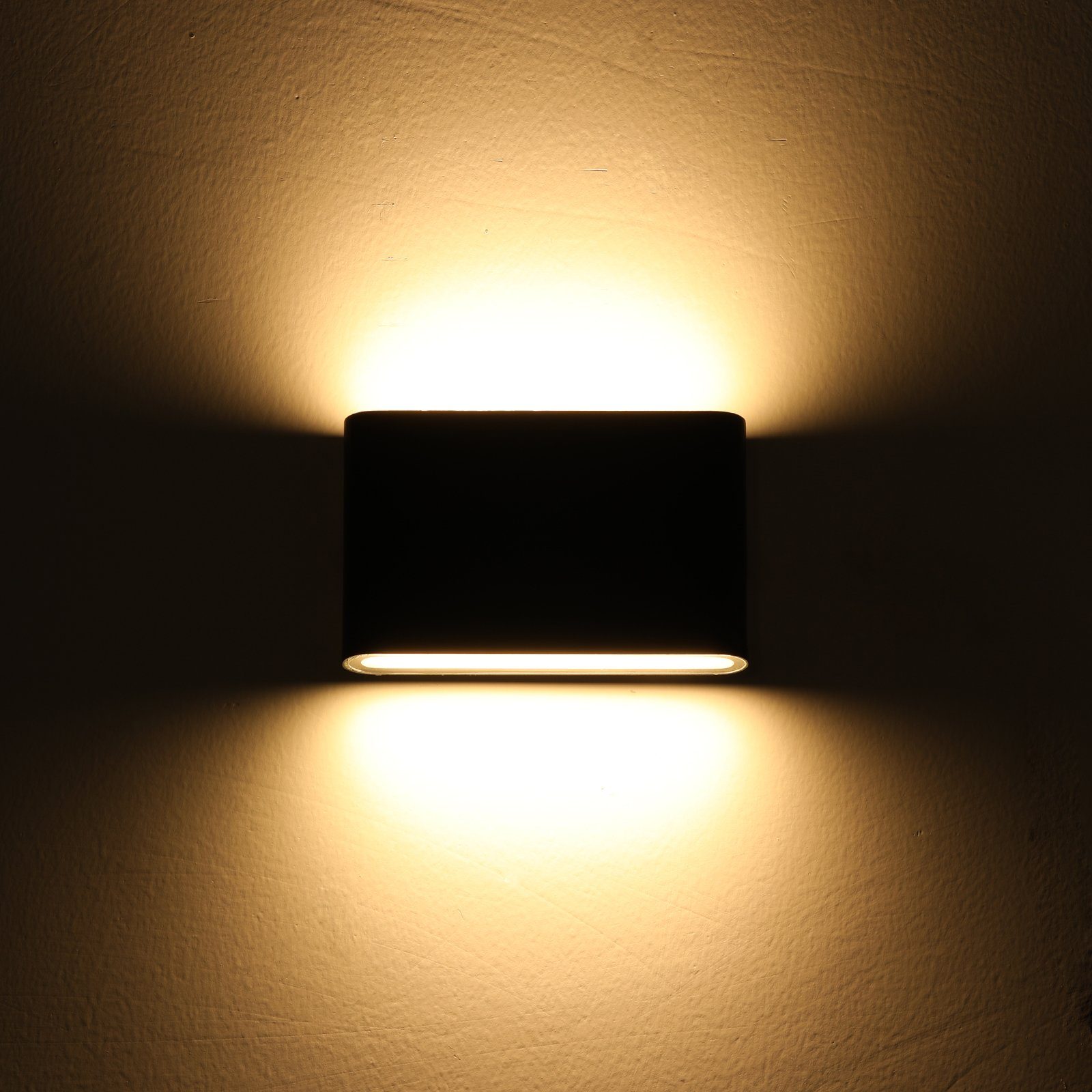 Terassen-Leuchten LED LED oyajia DOWN Lampe, and Schwarz UP integriert, mit 1 Hausbeleuchtung Warmweiß, Garten 6W Wegbeleuchtung Stück fest Matt Carport, Wandleuchte Wandleuchte - Beleuchtung, Wandlampe, Außen