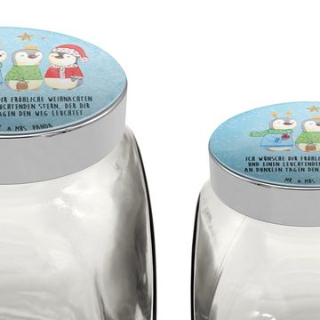 Mr. & Mrs. Panda Vorratsglas XL 2000ml Winterzeit Heilige drei Könige - Eisblau - Geschenk, Müslid, Premium Glas, (1-tlg), Stilvoll & Praktisch