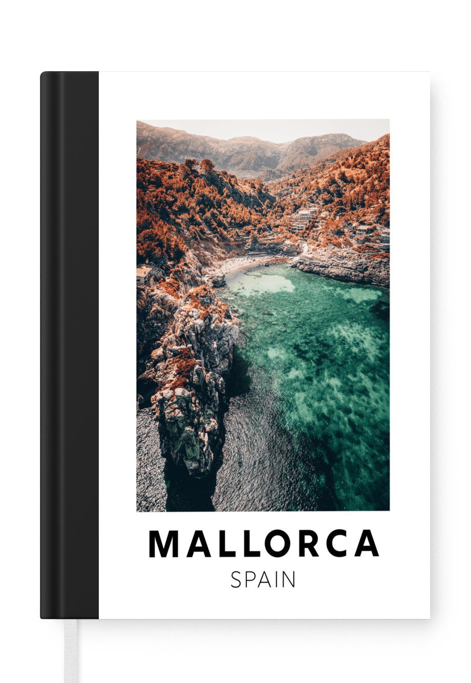 Mallorca Seiten, Notizheft, 98 Merkzettel, Journal, Spanien Berge, - - MuchoWow Tagebuch, Notizbuch Haushaltsbuch A5,