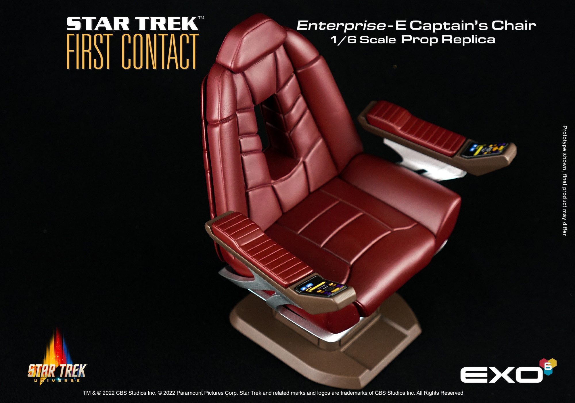 EXO-6 Actionfigur STAR TREK FIRST CONTACT CAPTAINS CHAIR 1/6 SCALE PROP REPLICA