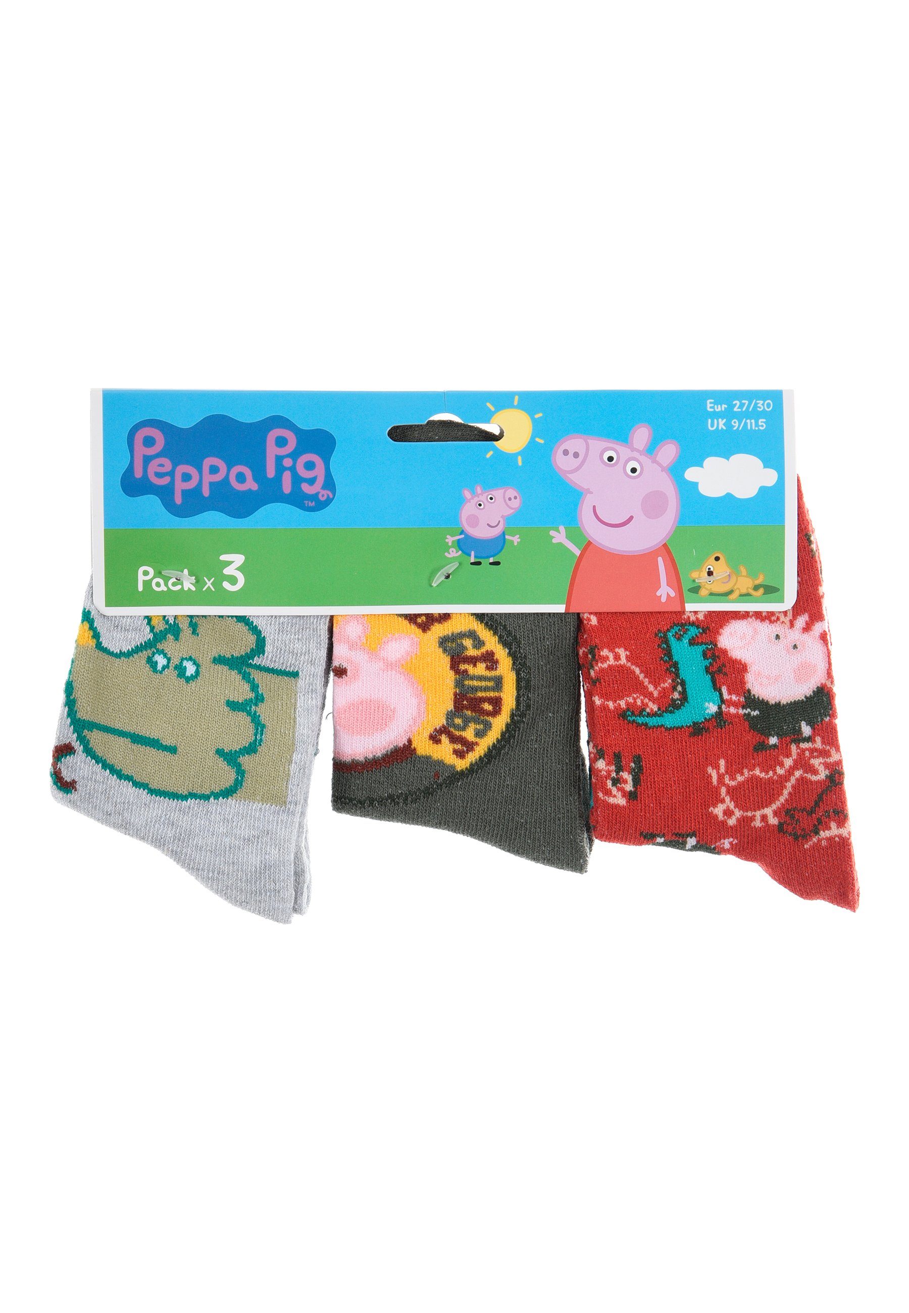 Pig Jungen Socken (3-Paar) Peppa Kinder Socken George Strümpfe Paket