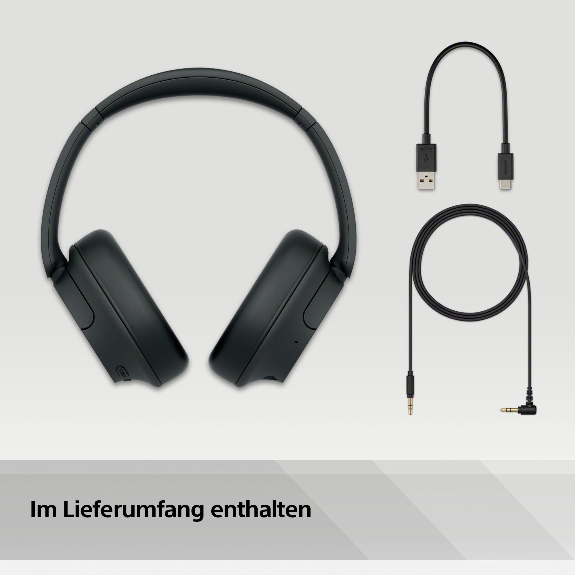 und LED Assistant, Google Over-Ear-Kopfhörer Anrufe Alexa, Siri, Ladestandsanzeige, Sony Musik, WH-CH720N Sprachsteuerung, für Bluetooth) Multi-Point-Verbindung, Noise-Cancelling, integrierte Schwarz (Freisprechfunktion, Steuerung