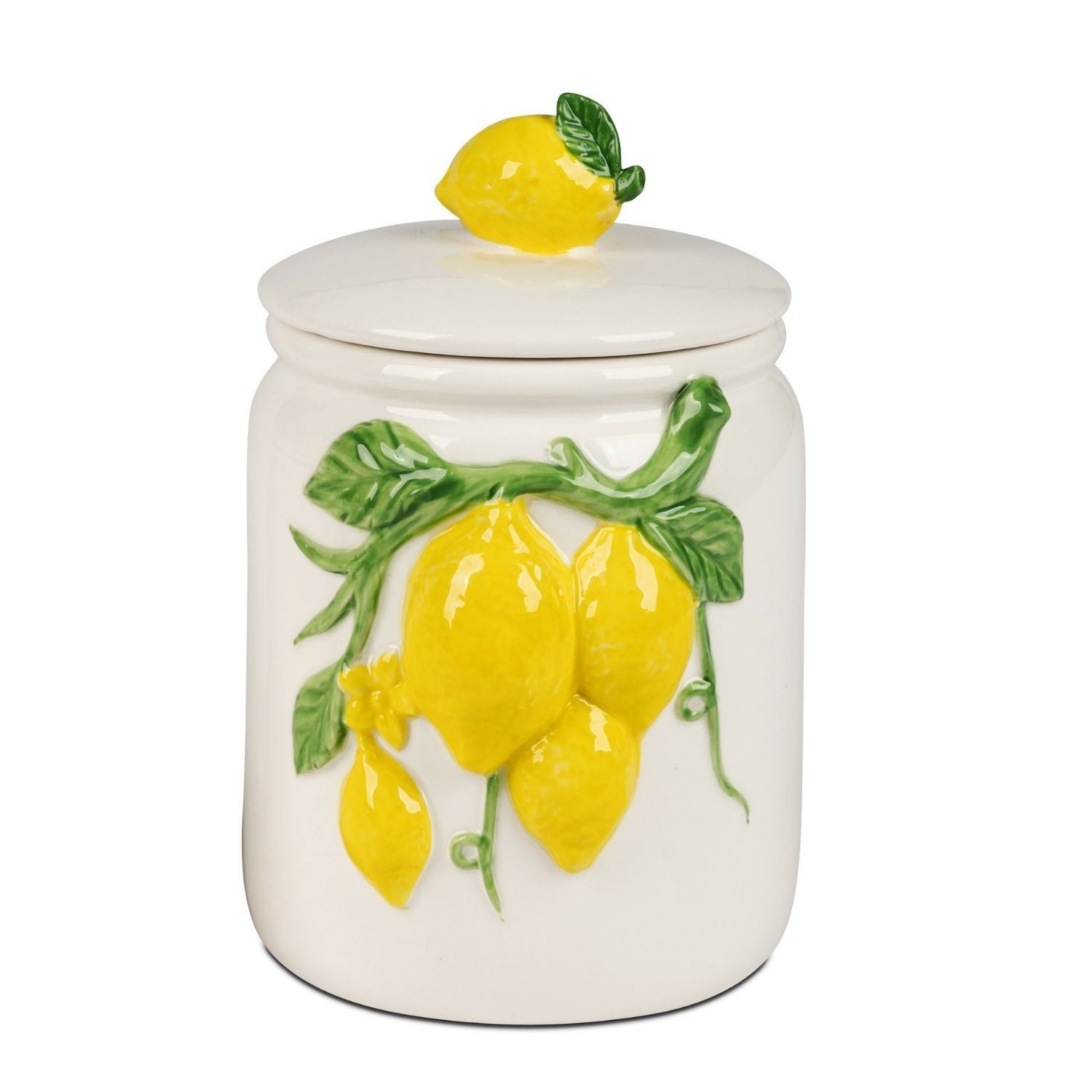 formano Vorratsdose Limone Zitronen, Porzellan, Höhe: 18cm, Farbe: Weiß, Motiv: Zitronen