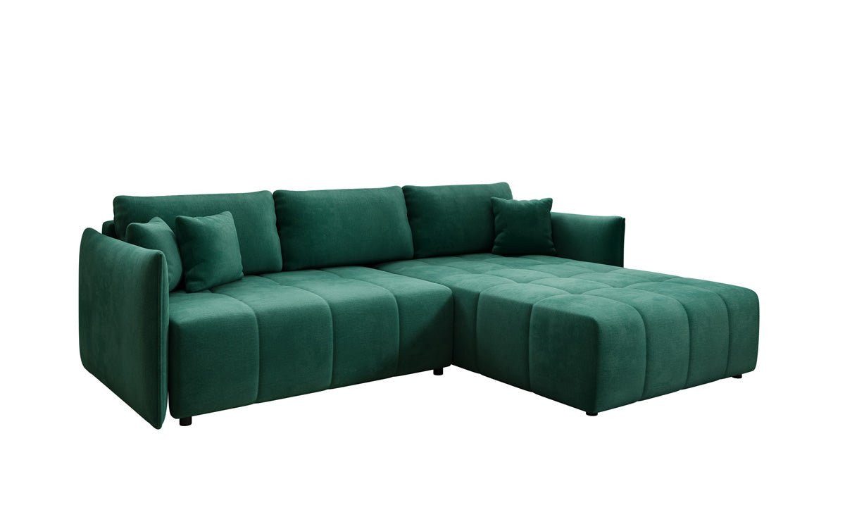 Luxusbetten24 Schlafsofa Designer Sofa Velaro L in Samt, mit Stauraum und Schlaffunktion