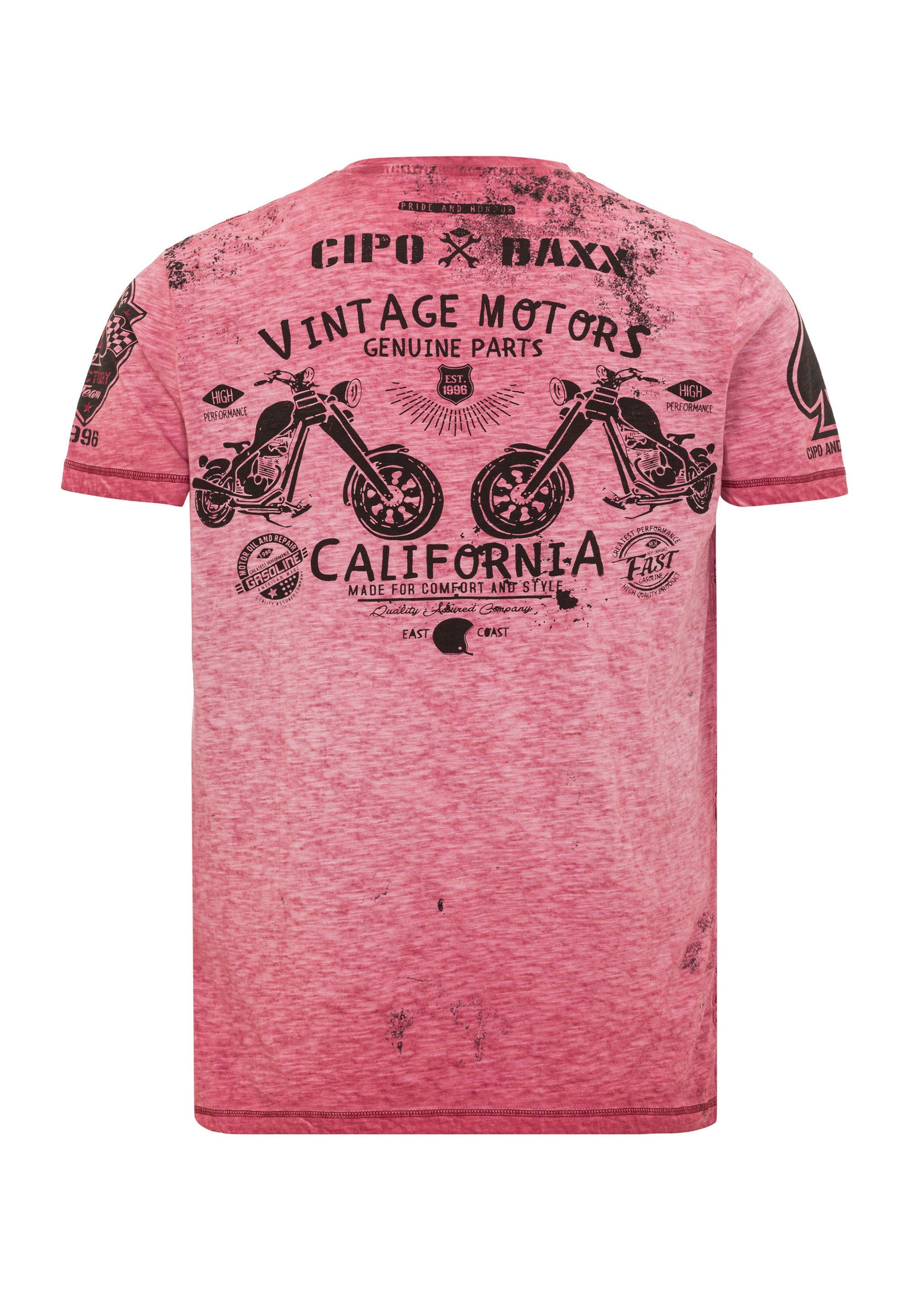 VintageLook & T-Shirt rosa Baxx Cipo im