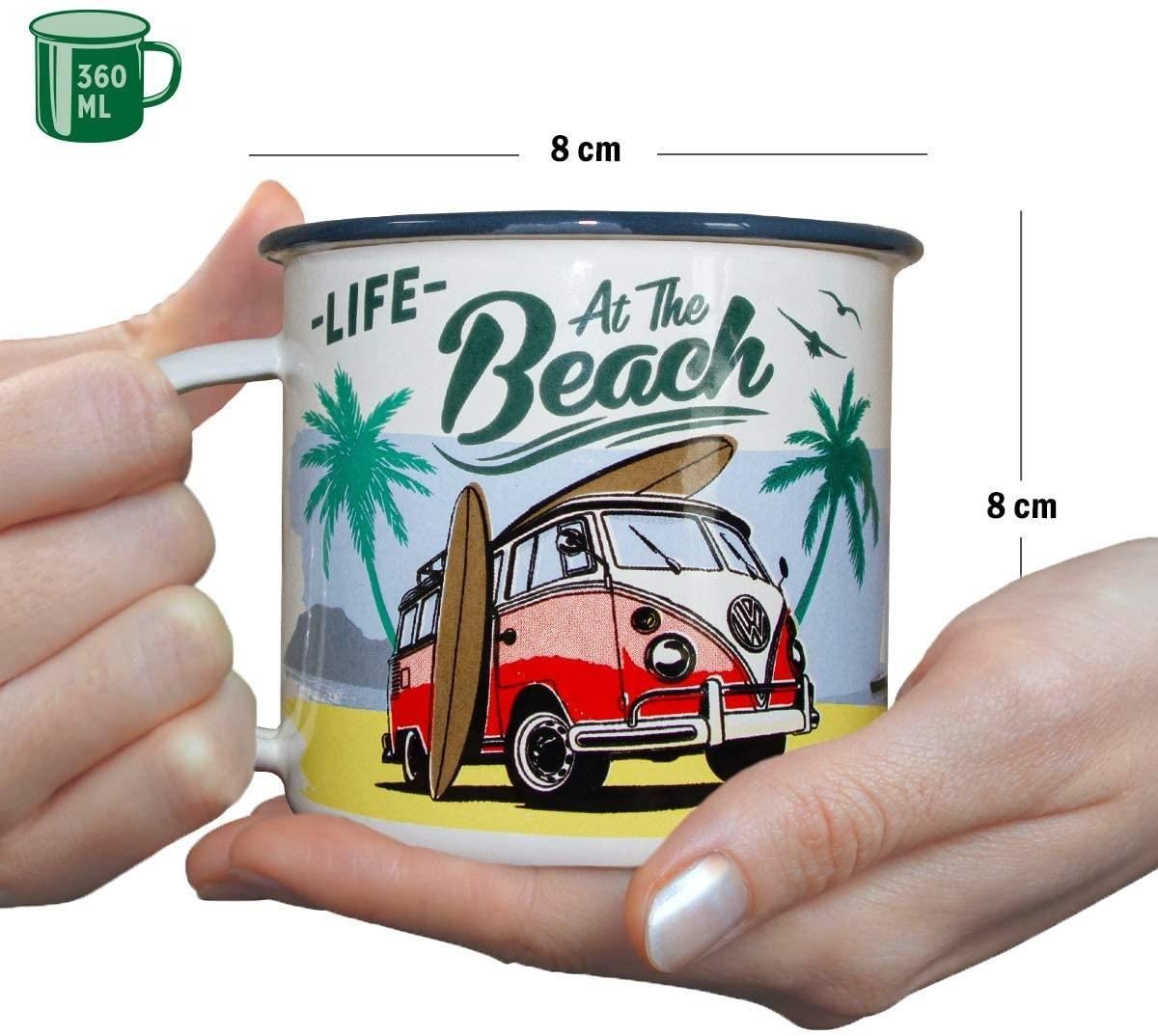 Nostalgic-Art Tasse Emaille-Becher - - Beach Bulli VW - Volkswagen