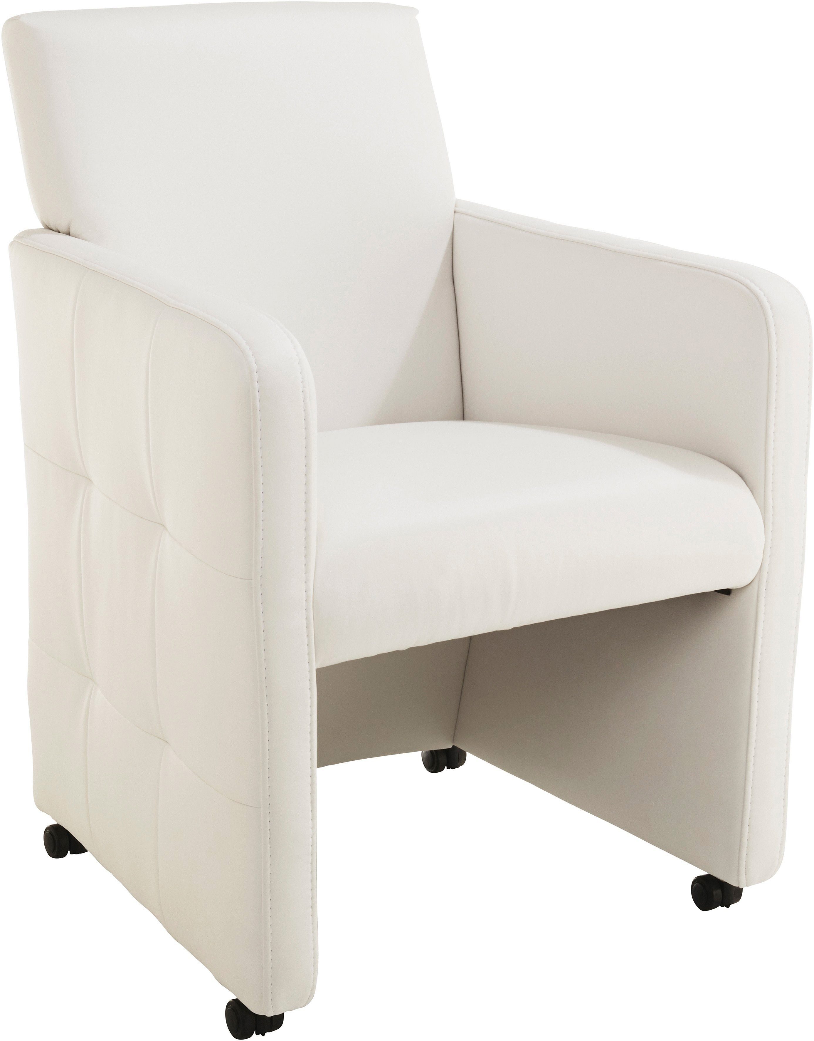 exxpo - sofa fashion Esszimmersessel Barista, Loungesessel auf Rollen mit hoher Bodenfreiheit, Sessel Barista Clubsessel auf Rollen, schmale Armlehnen