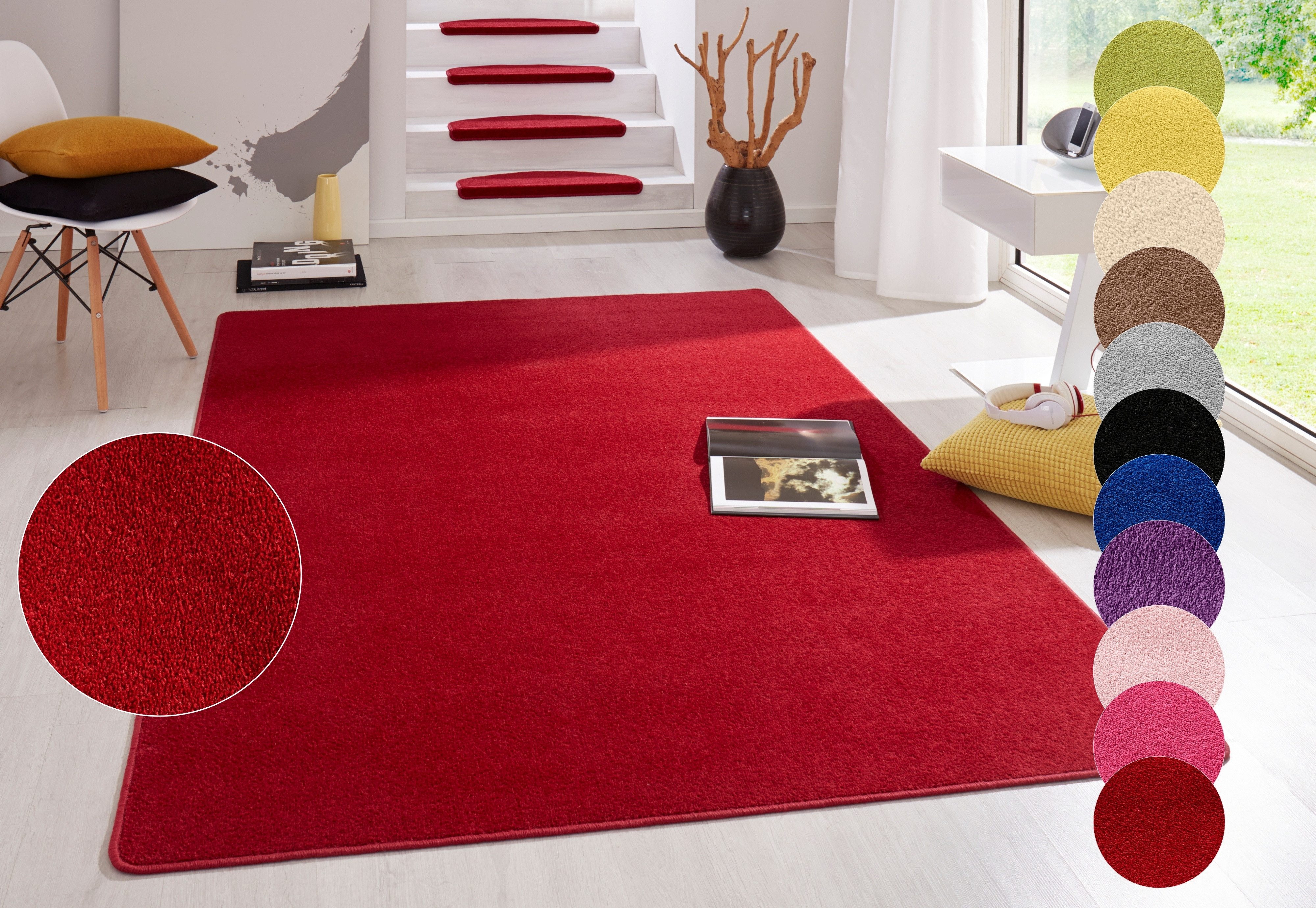 HANSE Home Teppich »Fancy«, rechteckig, 7 mm Höhe, Kurzflor, Läufer, uni, g günstig online kaufen