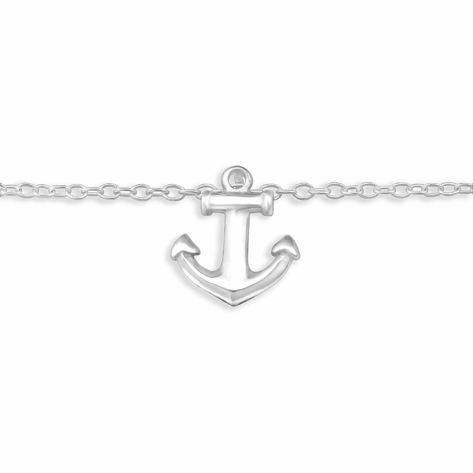 Monkimau Fußkette mit Anhänger Anker Fußkettchen aus 925 Silber (Packung)