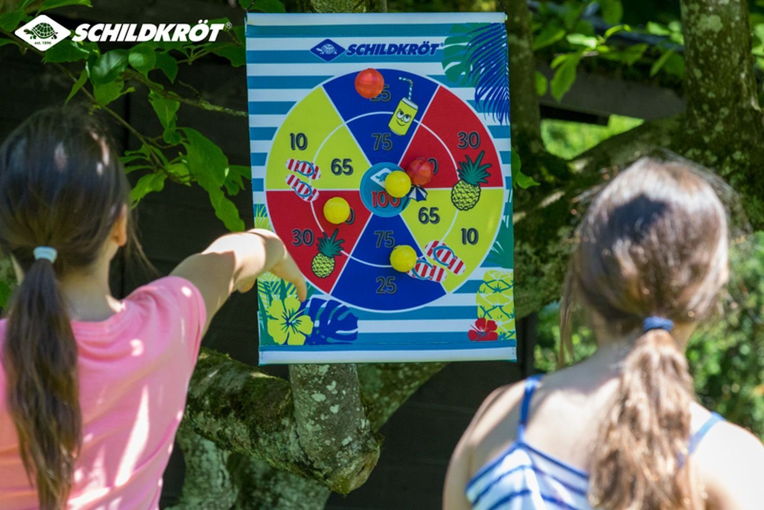 Schildkröt Dartscheibe Roll-Up Dart Set, inkl. 2x3 Bälle, Wurfspiel, Dartboard Dart Board Scheibe Darts