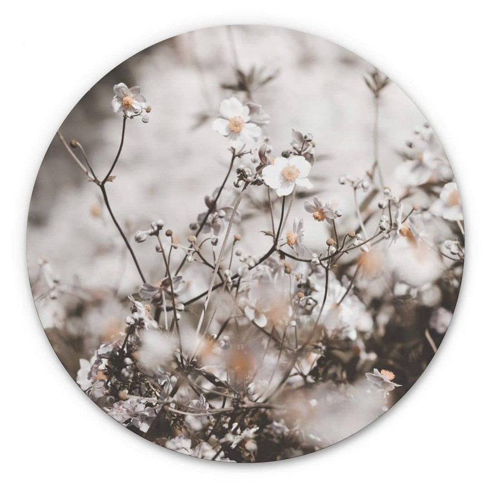 Wandbild DEKO Im Rahmen Metall Blumen for sale online