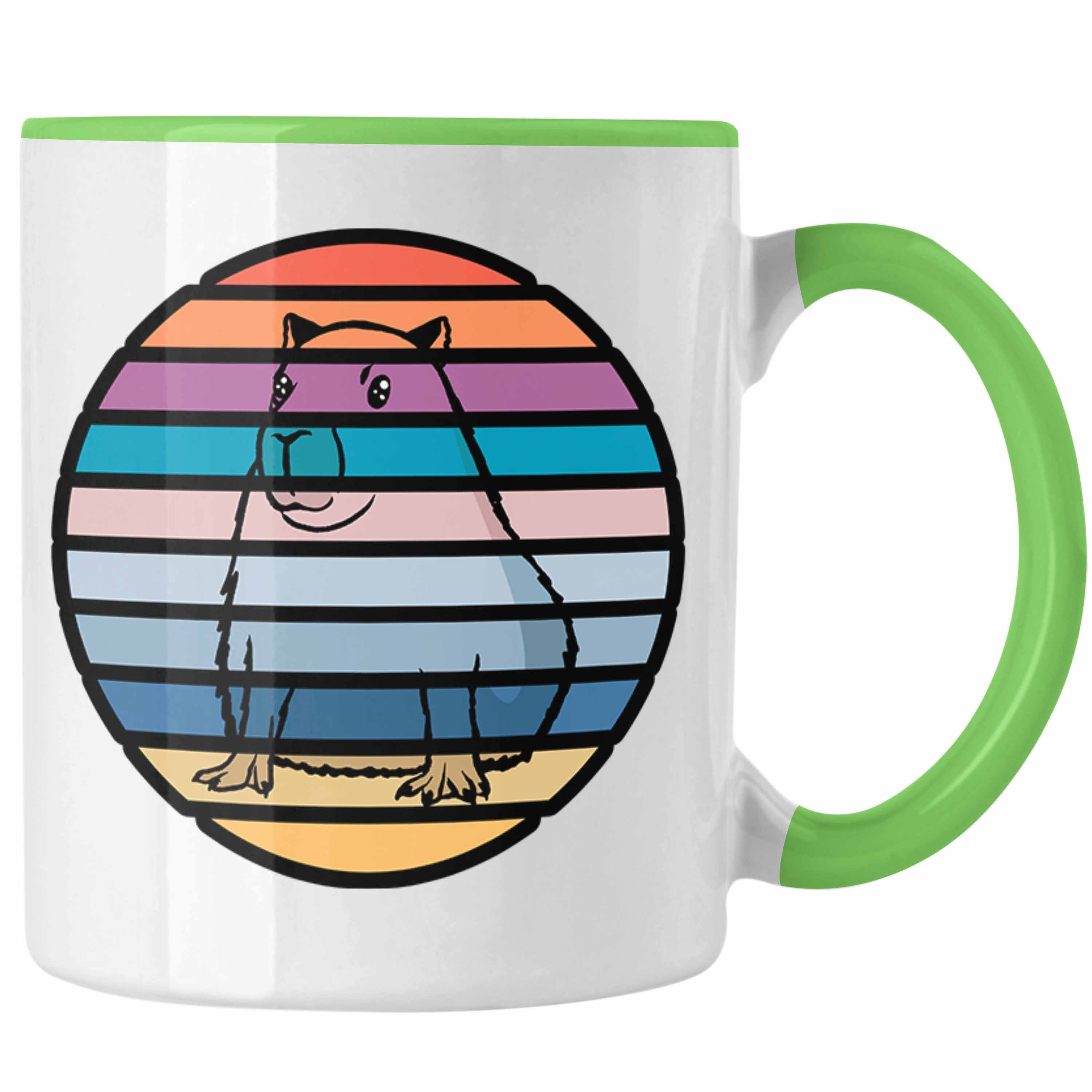 Geschenkidee Capybara-Motiv Geschenk für Liebhaber Trendation Tasse Tasse mit Capybara Grün