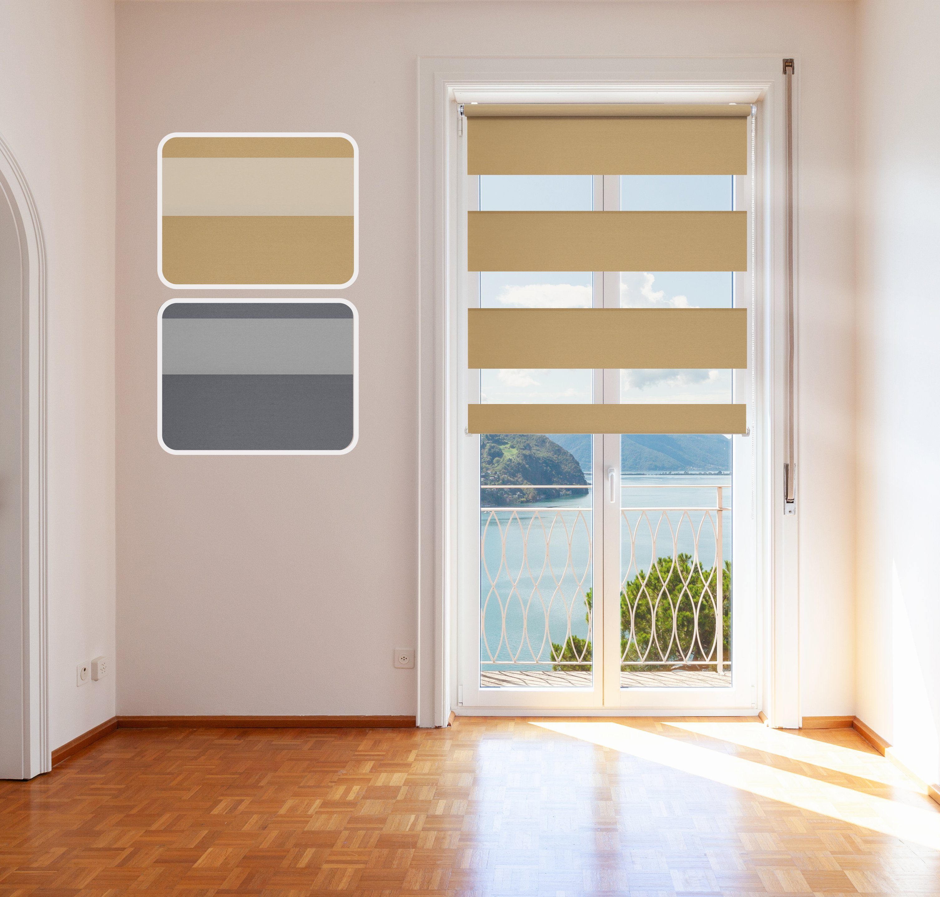 Doppelrollo Doppelrollo "Elegance", DomDeco, Klemm- oder Schraubmontage