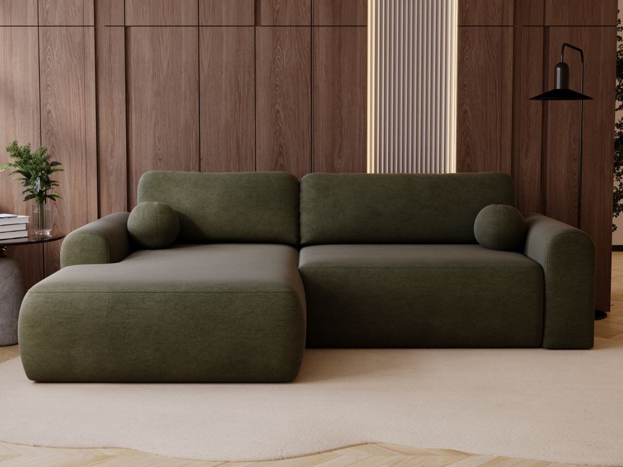GrainGold Ecksofa L-Form Savana L, Set, DL-Mechanismus, Wellenfederkern, Schlaffunktion, Bettkasten