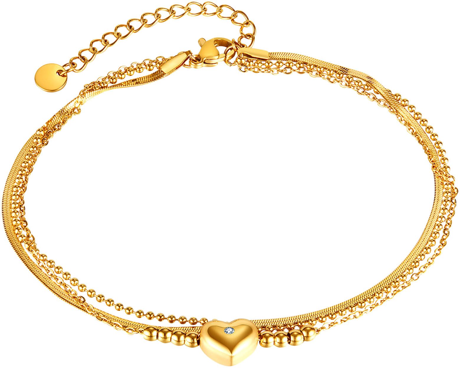 Firetti Fußkette Schmuck Geschenk Edelstahl Körperschmuck Herzen Liebe, mit günstig online kaufen