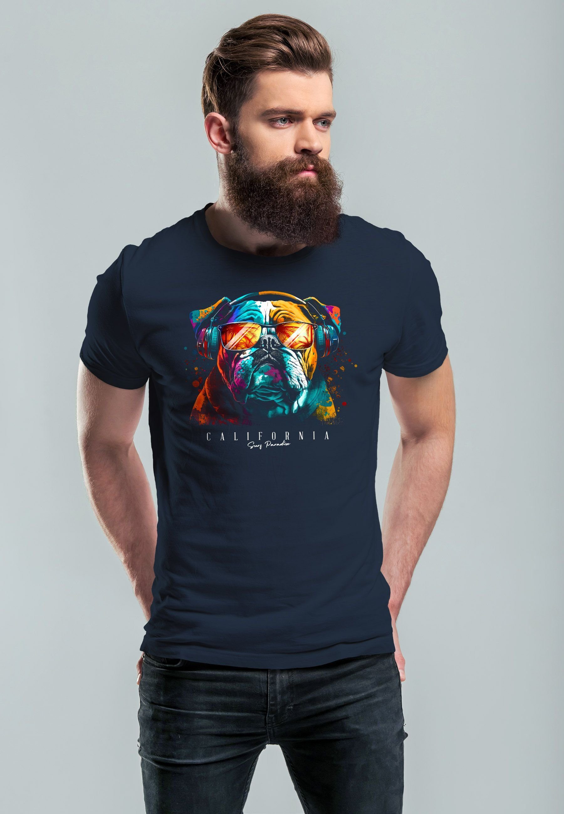 Neverless Print-Shirt Herren T-Shirt Print California günstig online kaufen