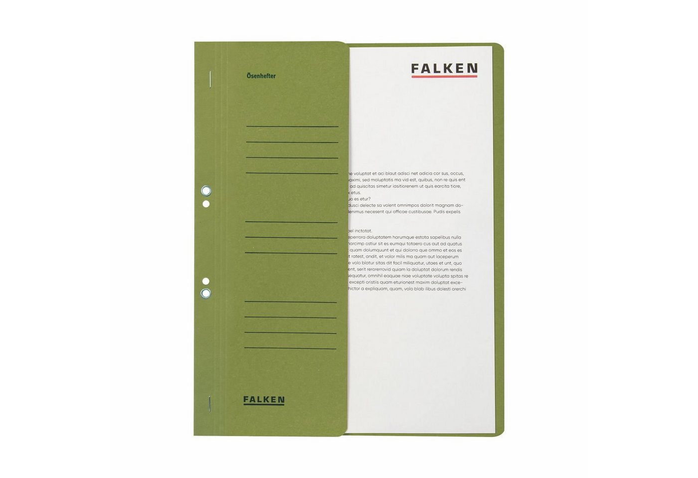 Thumbnail - Falken Organisationsmappe (Spar-Set, 50-St., 50er-Set), Ösenhefter DIN A4 halber Vorderdeckel 1/2 Hefter in Grün