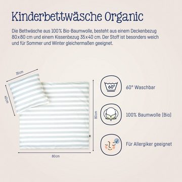 Babybettwäsche Bettwäsche Bettwäsche Organic Stripes 80/80+35/40, Julius Zöllner, 2 teilig, Baby bettwäsche