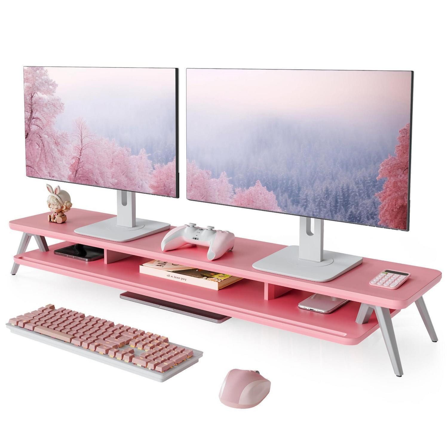 LuxusKollektion Monitorständer Monitorständer Rosa 108cm, (1-tlg)