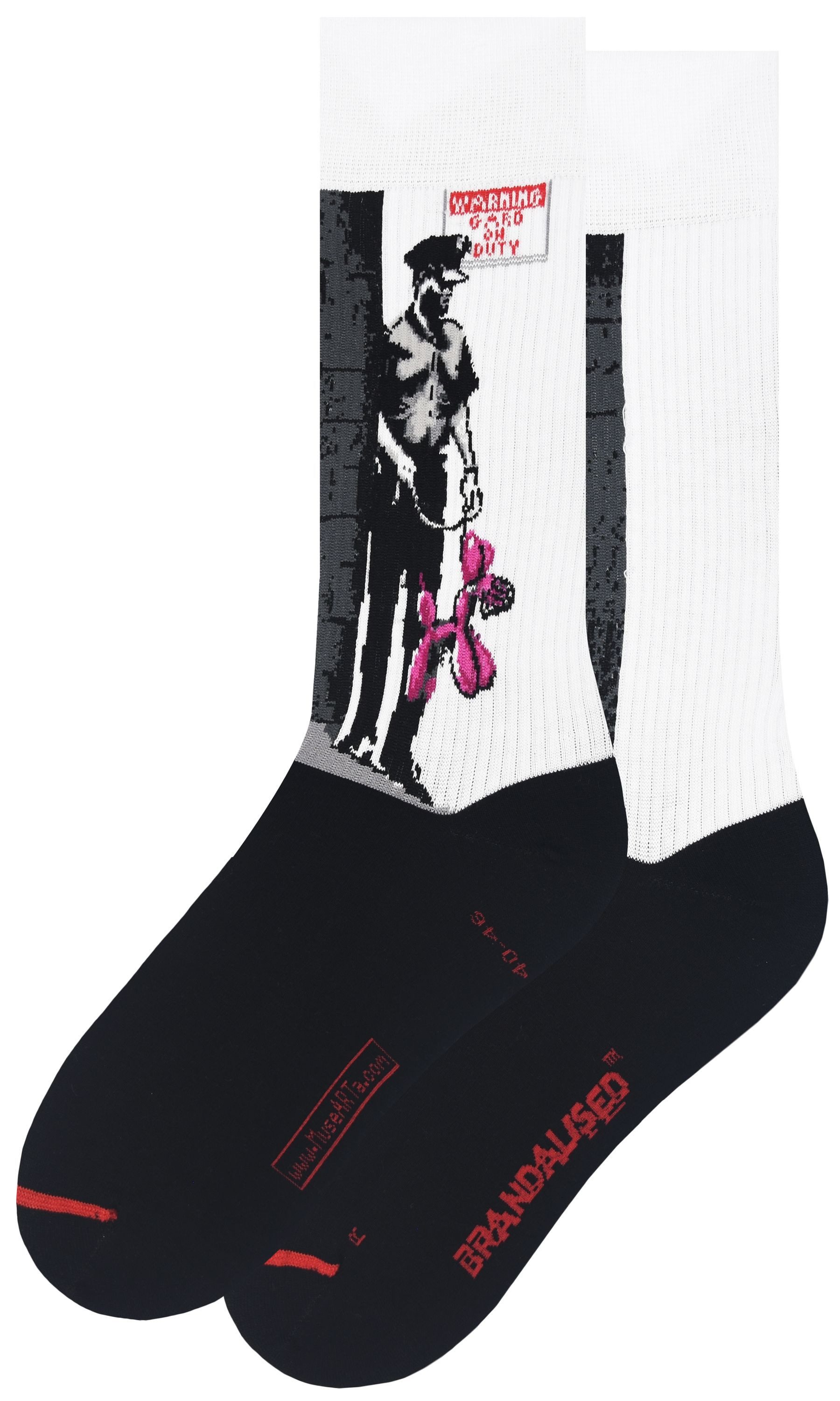 MuseARTa Langsocken The world's most famous Graffiti - Pink Guard Dog (Packung, 1-Paar, 1 Paar) Kunstwerke Socken Strümpfe, Herren oder Damen Socken Kunst-Motiv