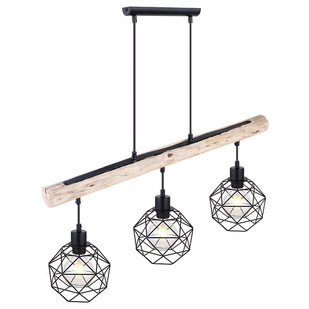 etc-shop LED Pendelleuchte, Lampe Decken Farbwechsel, Holz Vintage Balken dimmbar inklusive, Leuchtmittel Fernbedienung Warmweiß