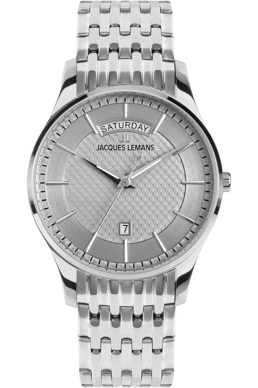 Jacques Lemans Quarzuhr London Quarz Stahl/Hellgrau