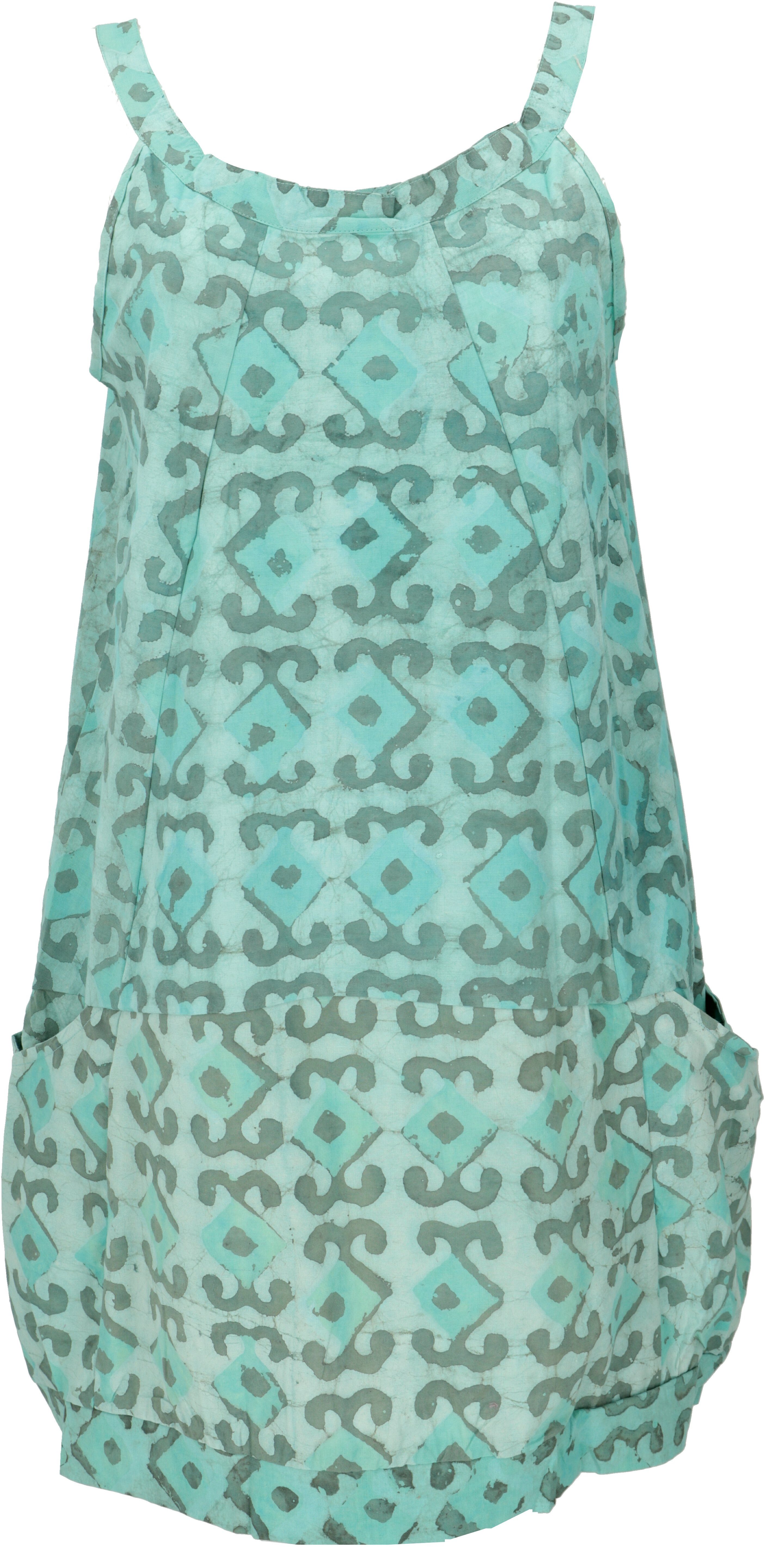 Guru-Shop Midikleid Boho Minikleid, Sommertunika, Hängerchen - aqua alternative Bekleidung