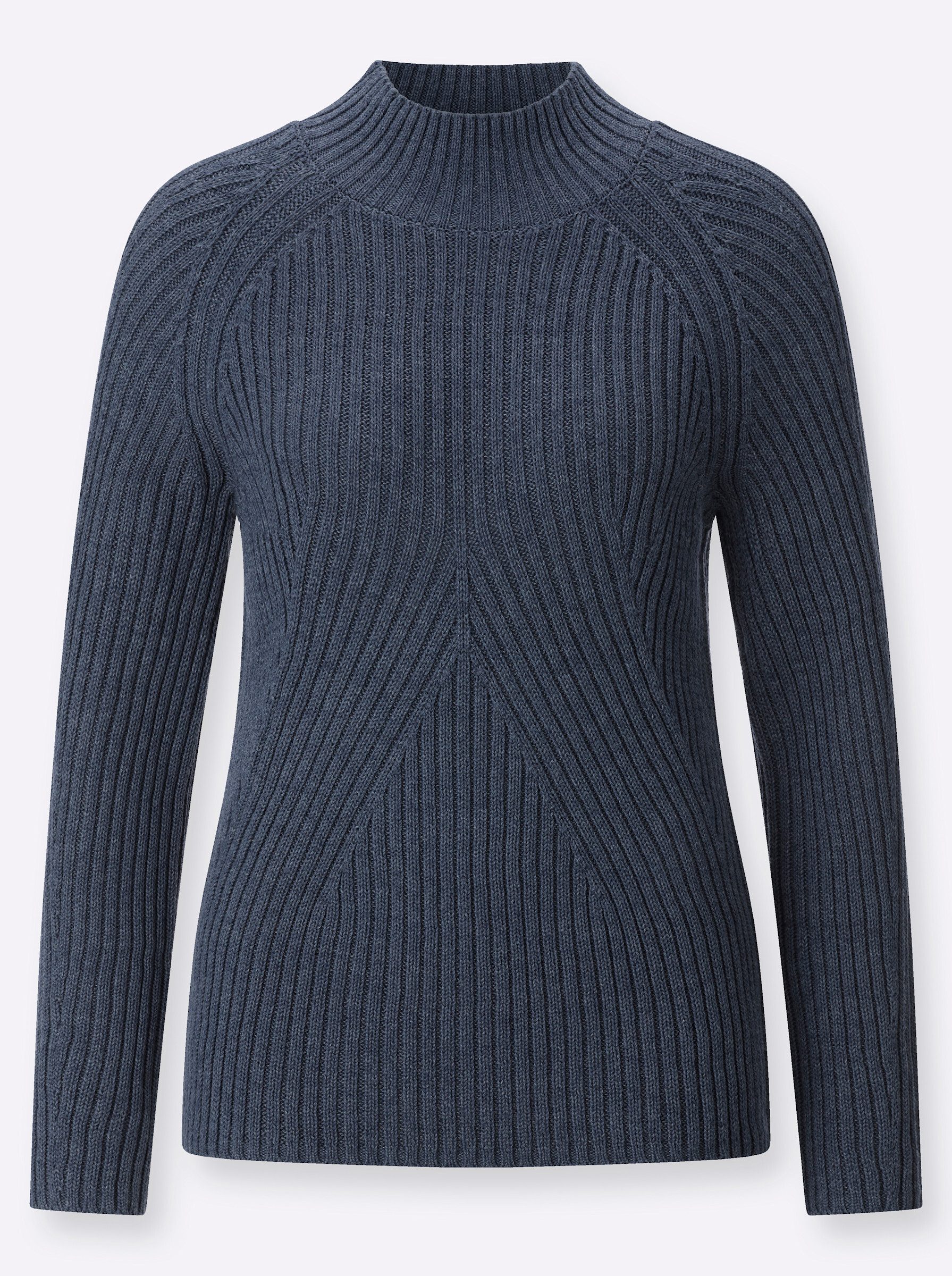 Strickpullover Stehkragen-Pullover Langarm