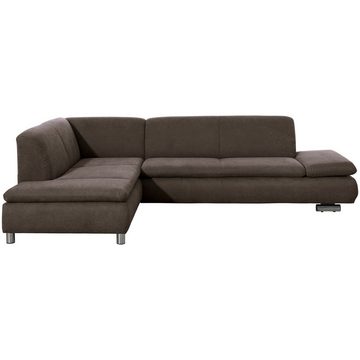 Max Winzer® Ecksofa Terrence Ecksofa links mit Sofa 2,5-Sitzer rechts Flachgewebe schoko, 1 Stück, Made in Germany