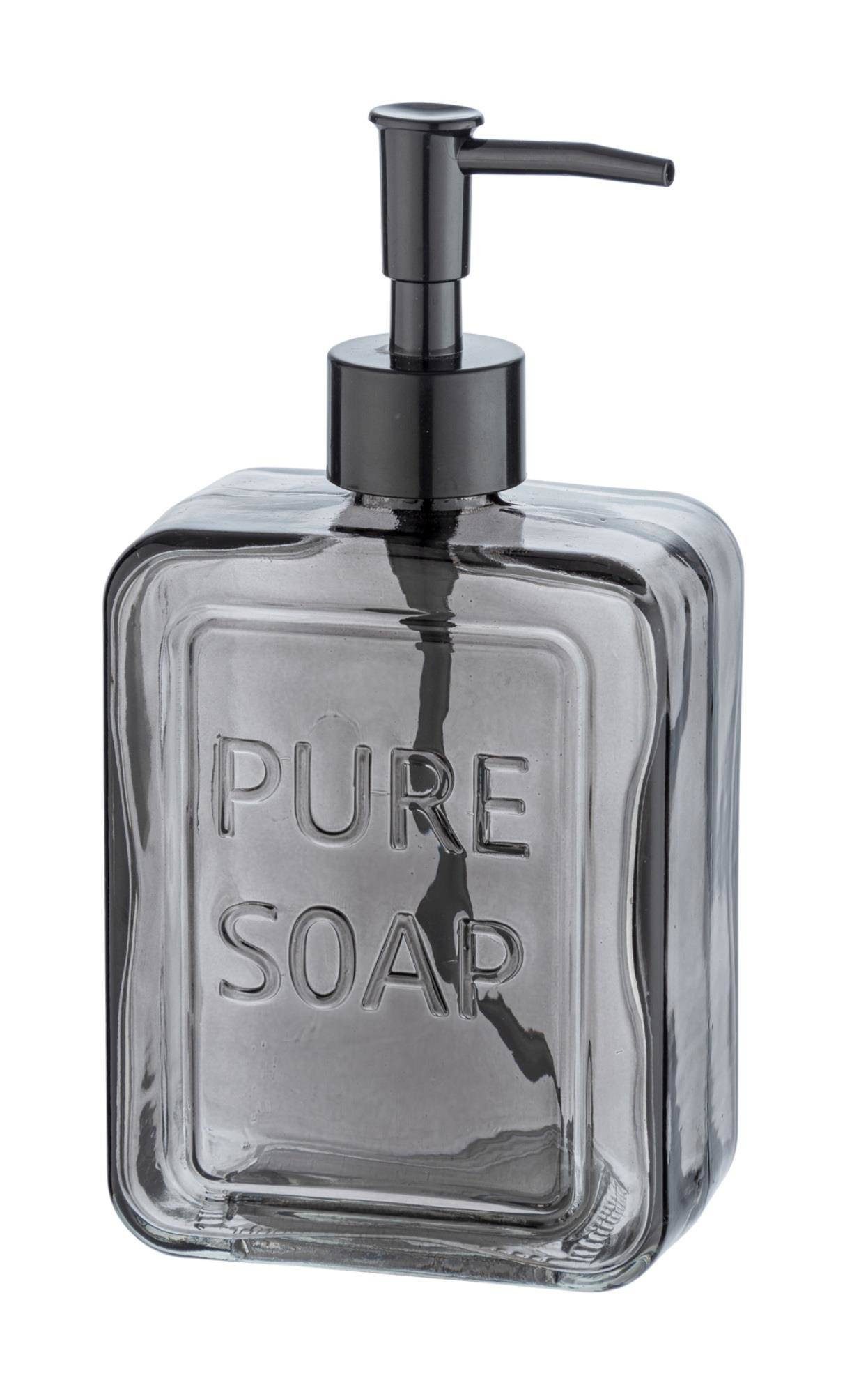 WENKO Seifenspender Seifenspender PURE, Glas, 550 ml, Wenko, (Einzaln)