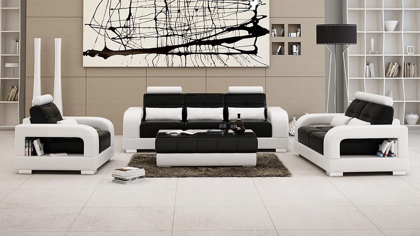 Xlmoebel Polstergarnitur Elegantes Ledersofa in modernem Design für hohen Sitzkomfort, (3-tlg., Sofagarnitur 3+1+1 Sitzer), Hergestellt in Europa