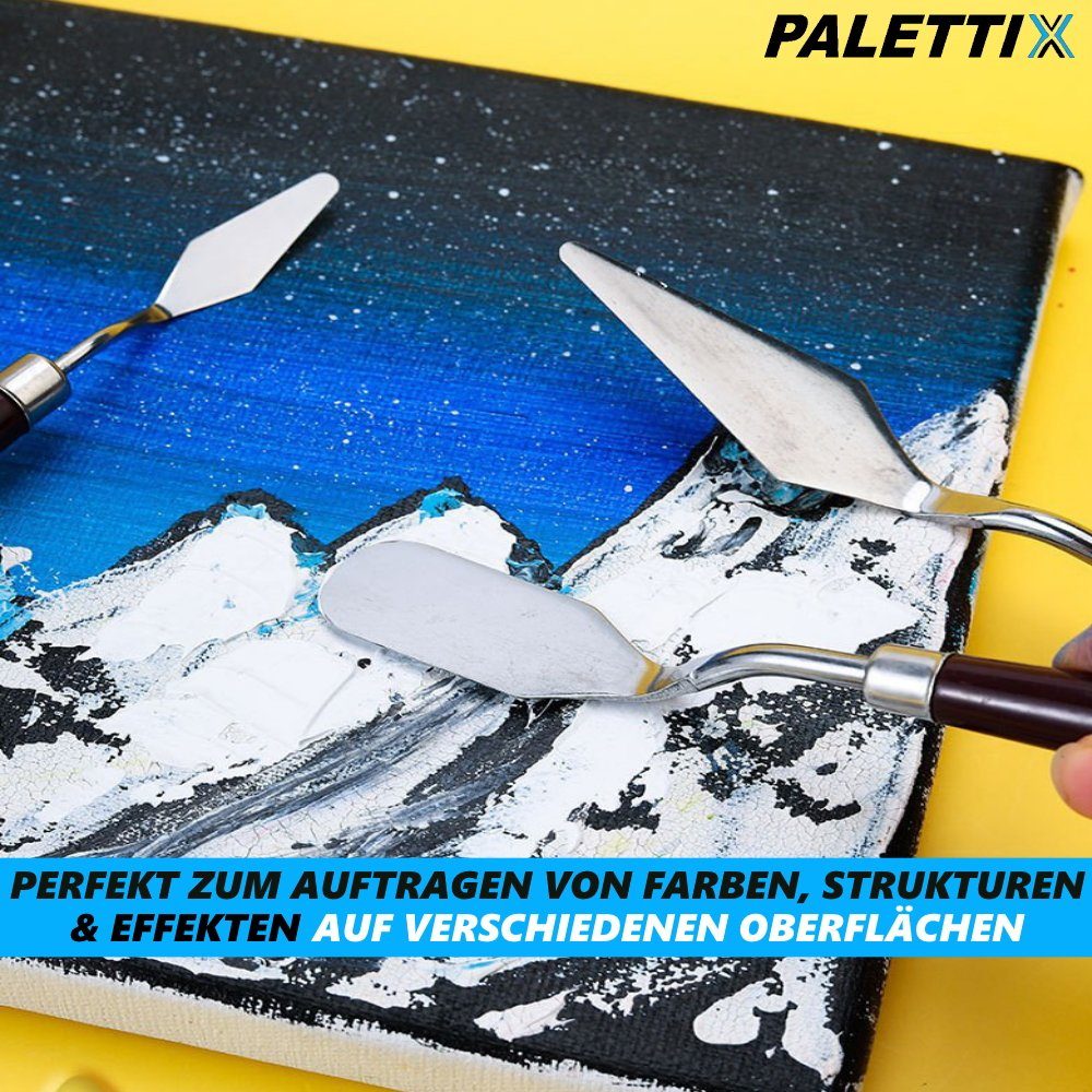 Malmesser 5 Künstlerspachtel teilig Palettenmesser Set Acryl Ölfarbe MAVURA PALETTIX Farbspachtel, Malerset Malspachtel Schaber