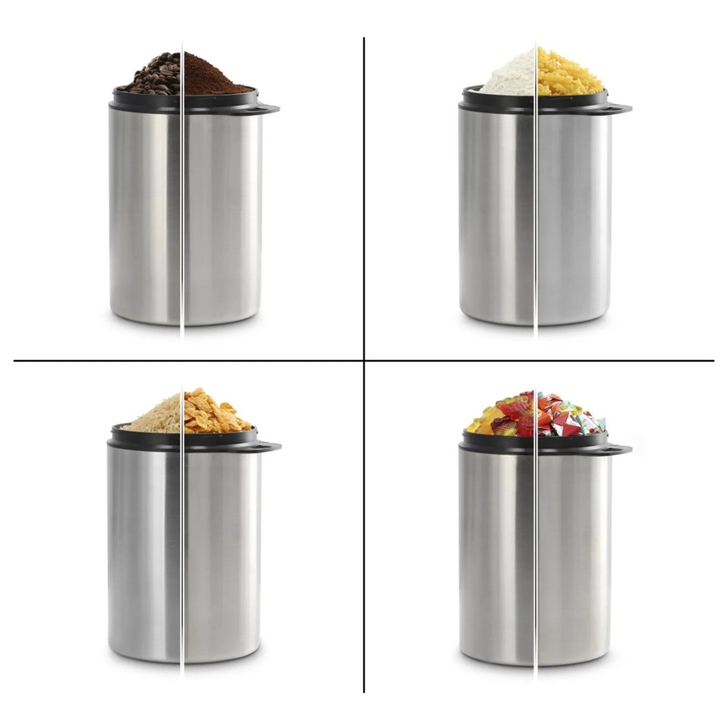 Xavax Kaffeedose Kaffeedose Edelstahl 1kg Luftdicht Behälter Silber, Edelstahl, (1x Vorratsbehälter), Vorratsdose Behälter Dose für Kaffeebohnen Kaffeepulver Lebensmittel