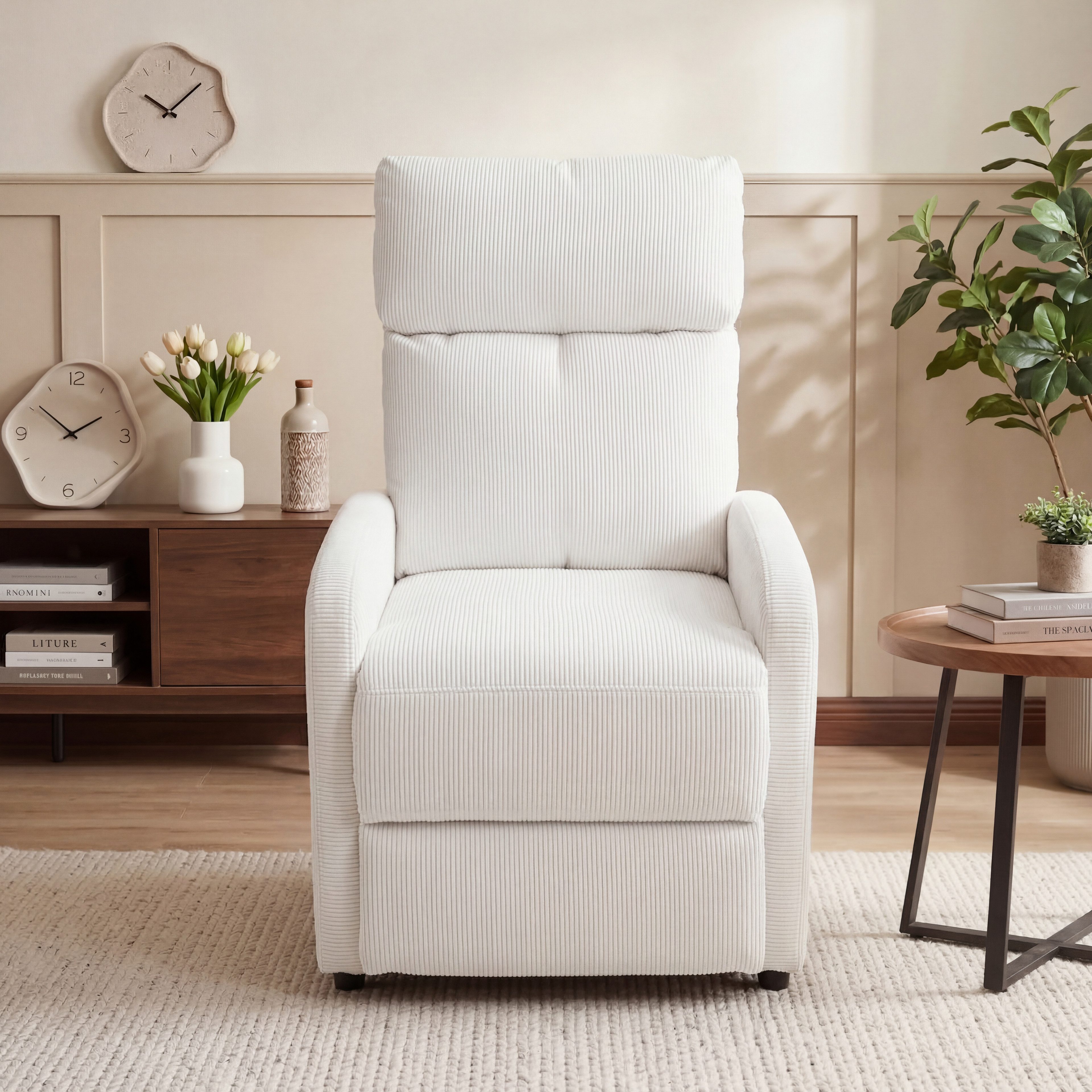 oyajia Relaxsessel Ergonomischer Liegesessel mit Relaxfunktion (verstellbare Rückenlehne & Seitentasche für mehr Funktion, Cordstoff), Fernsehsessel, bis 150 kg belastbar, 95°-145°